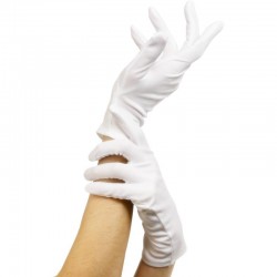 Gants blancs pour adultes en polyester