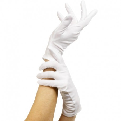 Gants blancs pour adultes en polyester